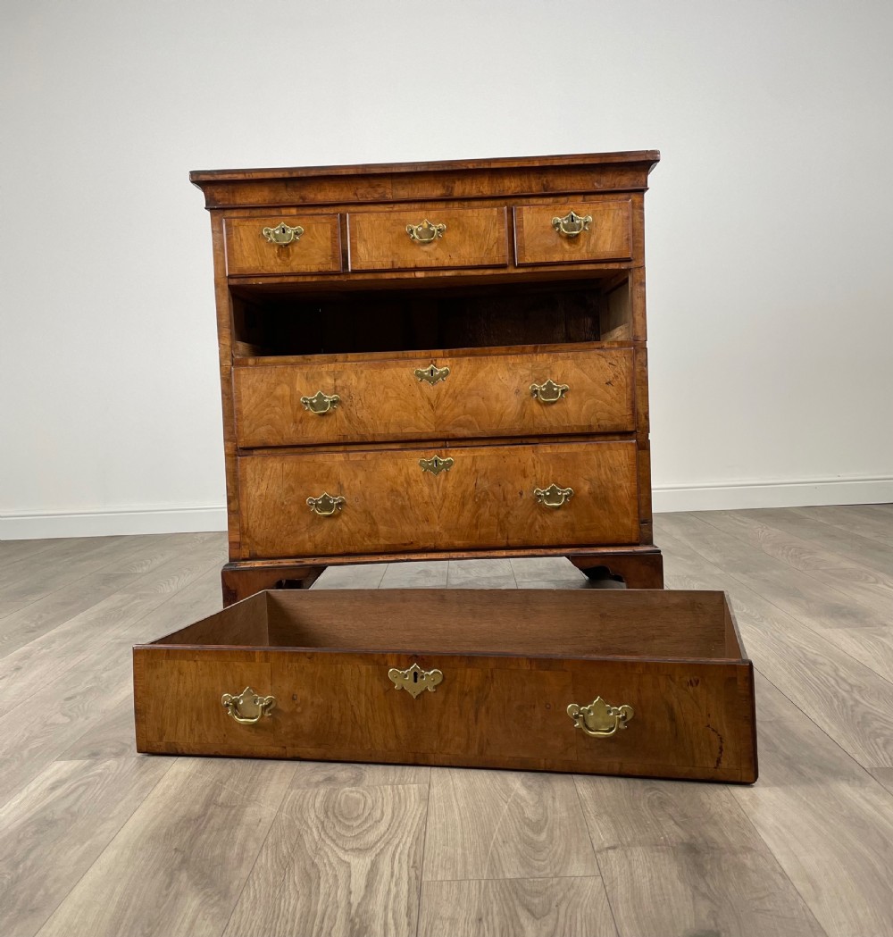 Antique 18th Century Figured Walnut Chest Of Drawers View II