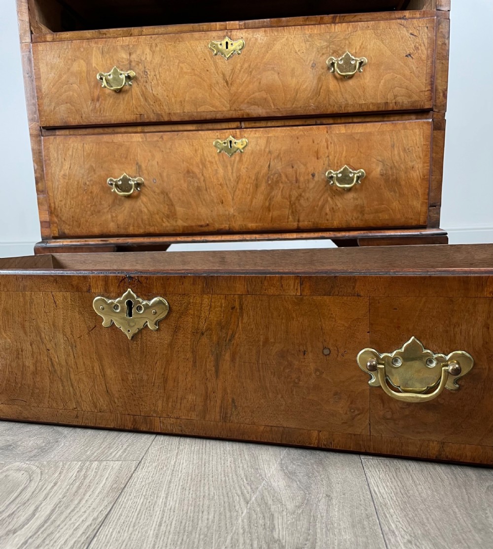 Antique 18th Century Figured Walnut Chest Of Drawers View III