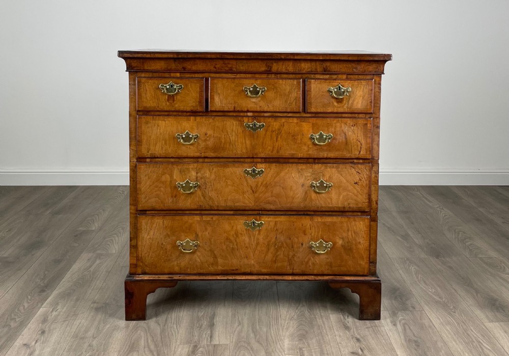 Antique 18th Century Figured Walnut Chest Of Drawers View IV