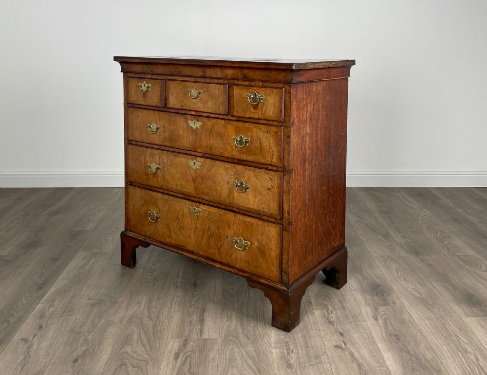 Antique 18th Century Figured Walnut Chest Of Drawers View V