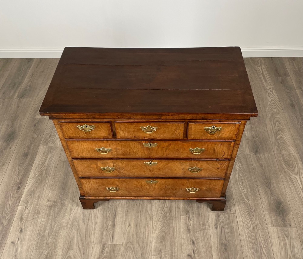 Antique 18th Century Figured Walnut Chest Of Drawers View XI