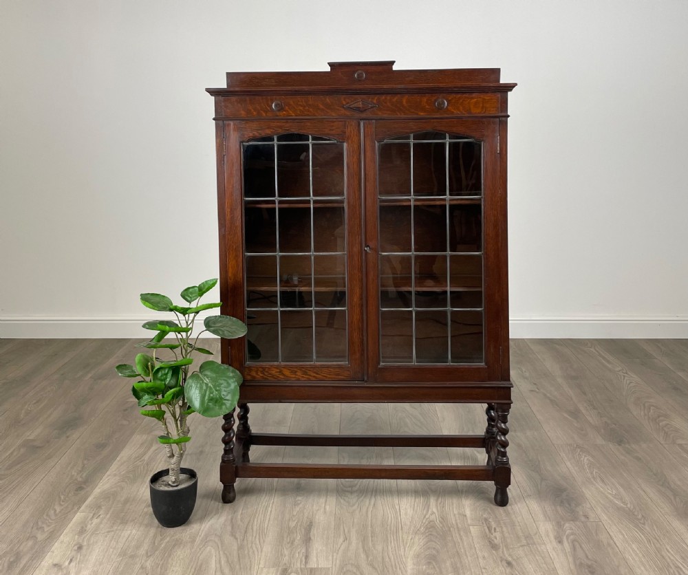 Antique 20th Century Display Cabinet In Oak
