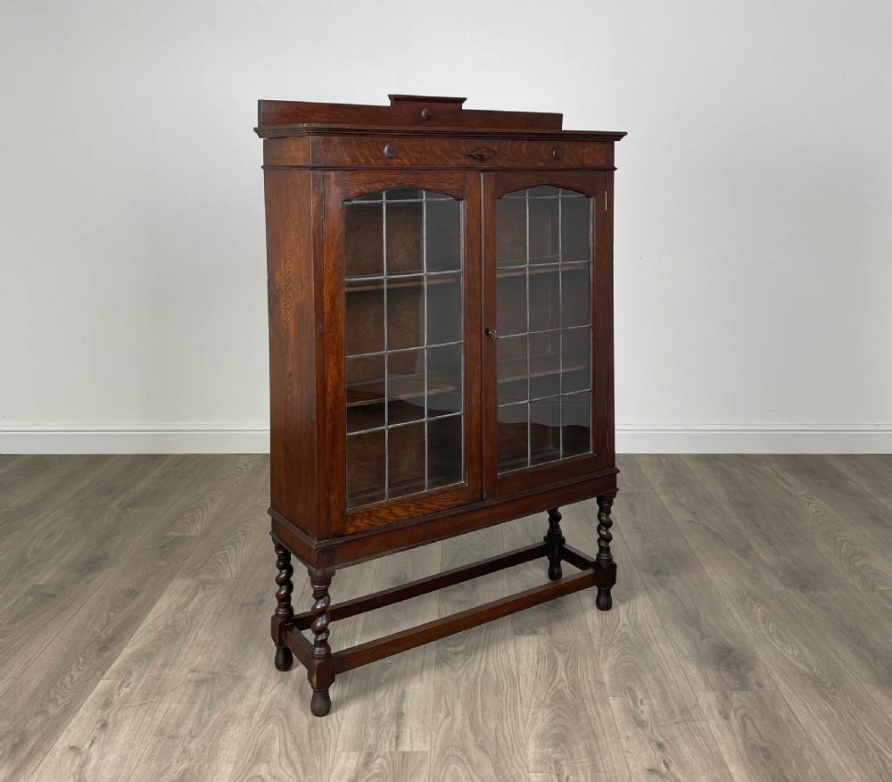 Antique 20th Century Display Cabinet In Oak View IX