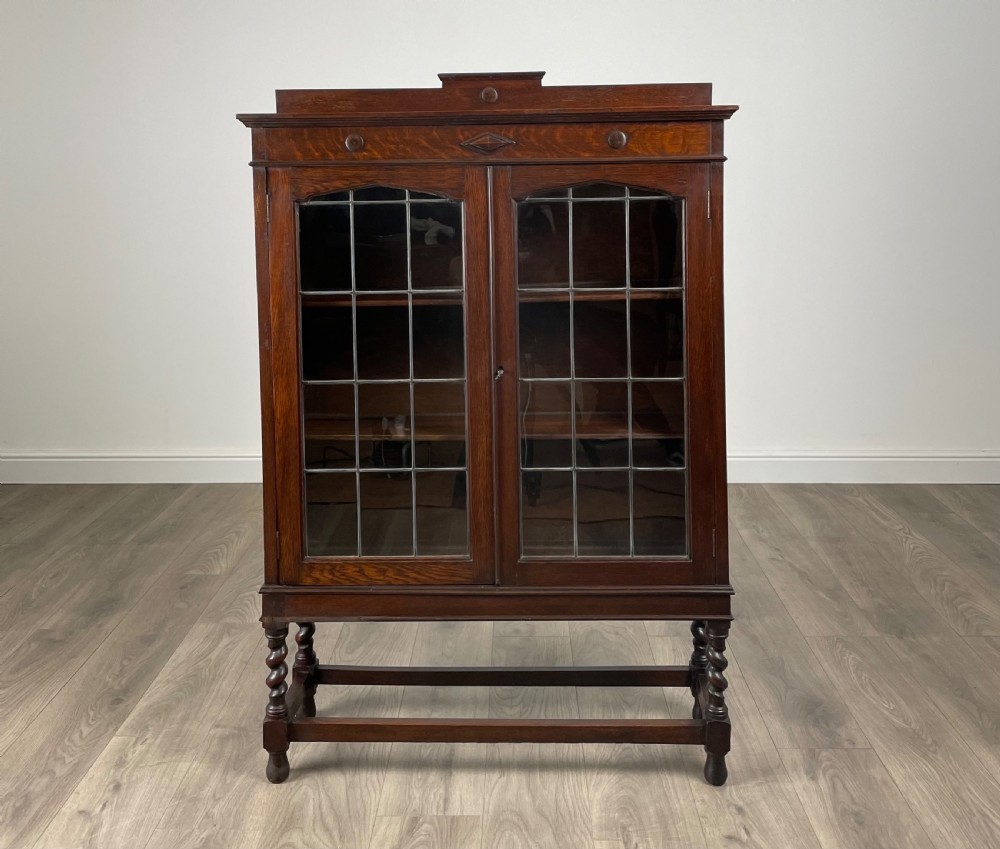 Antique 20th Century Display Cabinet In Oak View X