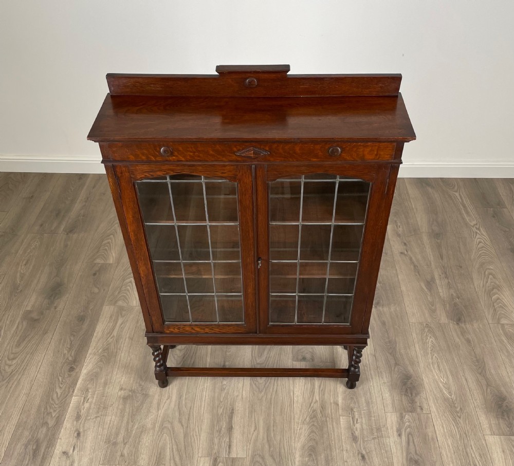 Antique 20th Century Display Cabinet In Oak View XI