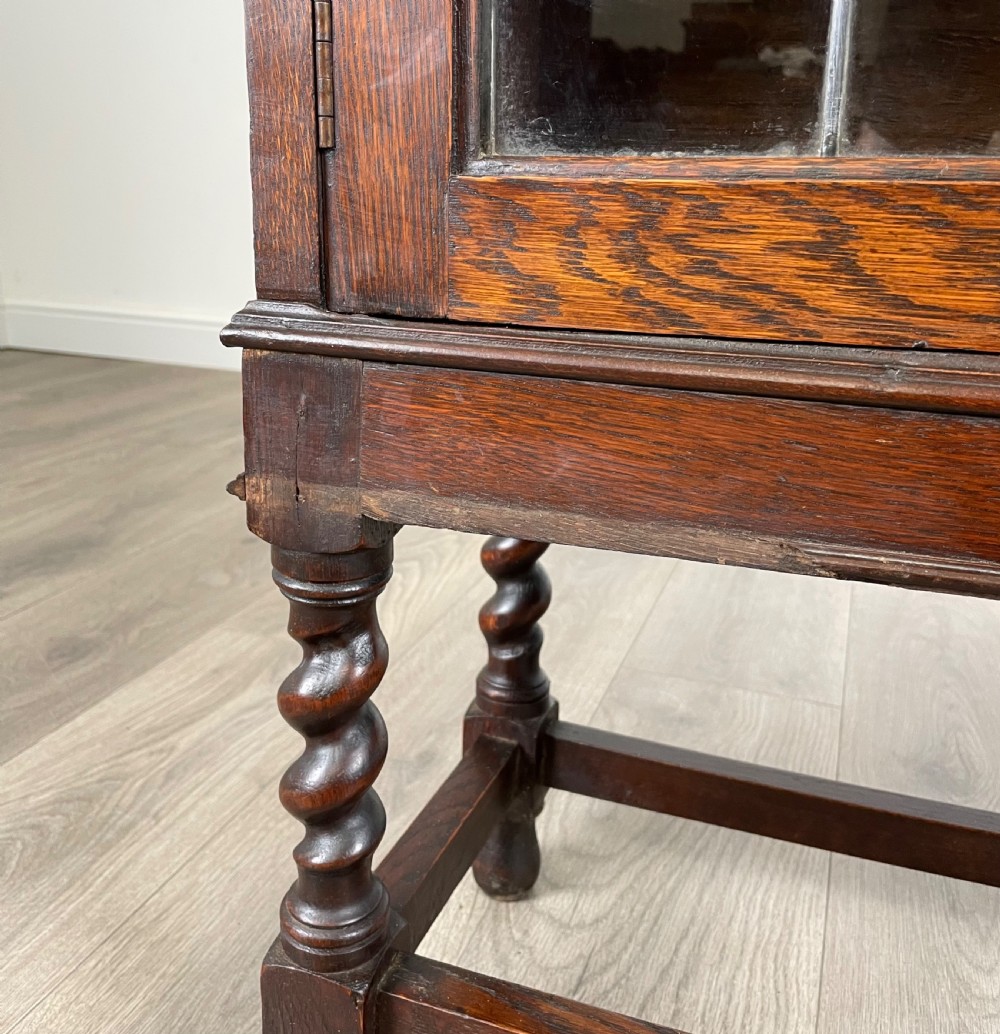 Antique 20th Century Display Cabinet In Oak View XIII