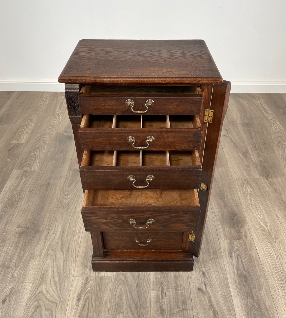 Antique Edwardian Wellington Chest Of Drawers In Oak View II