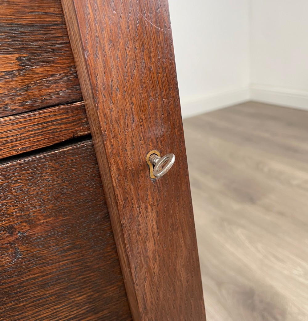 Antique Edwardian Wellington Chest Of Drawers In Oak View XV