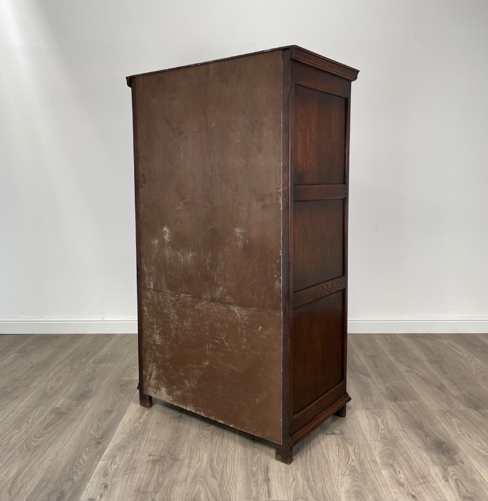 Antique Edwardian Wardrobe In Solid Oak View VII