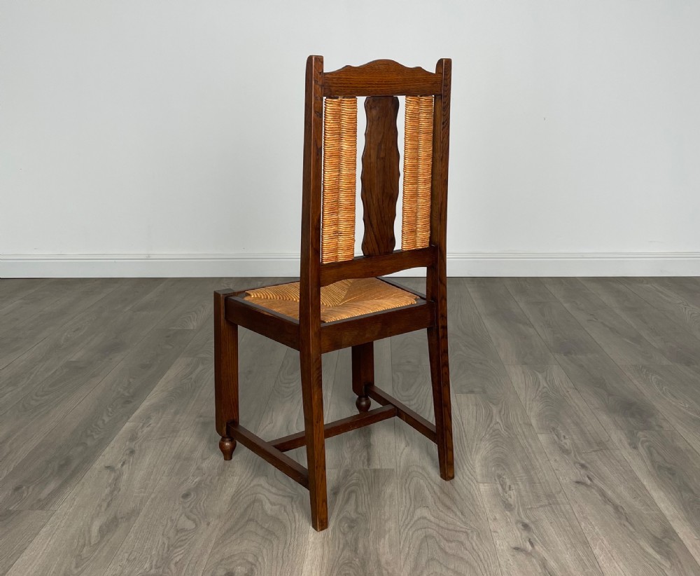 Antique Edwardian Set Of 6 Dining Chairs In Oak View IV
