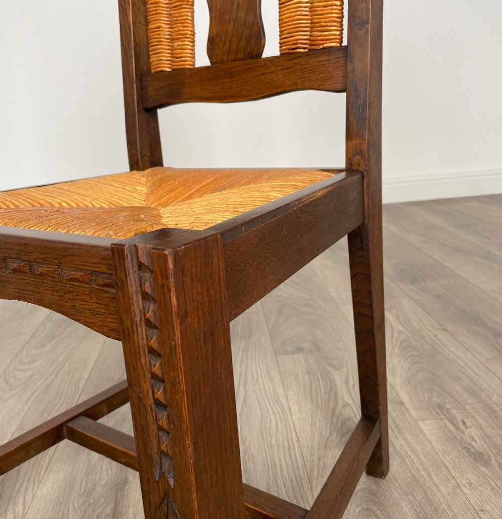 Antique Edwardian Set Of 6 Dining Chairs In Oak View VI