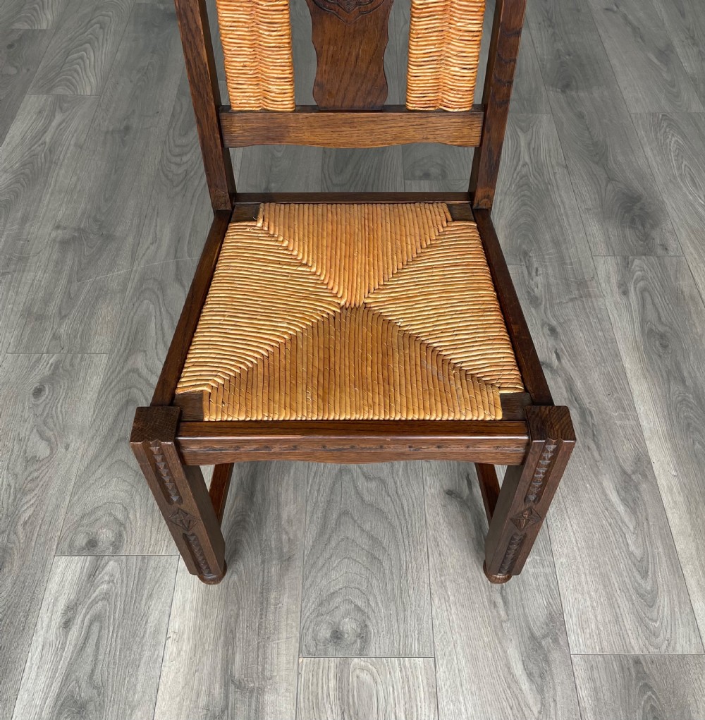 Antique Edwardian Set Of 6 Dining Chairs In Oak View VII