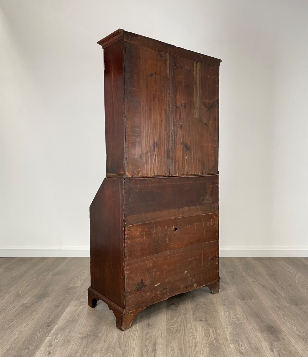 Antique Quality Georgian Bureau Bookcase In Oak View X