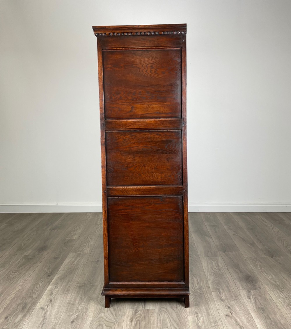 Antique Edwardian Solid Oak Wardrobe View VI