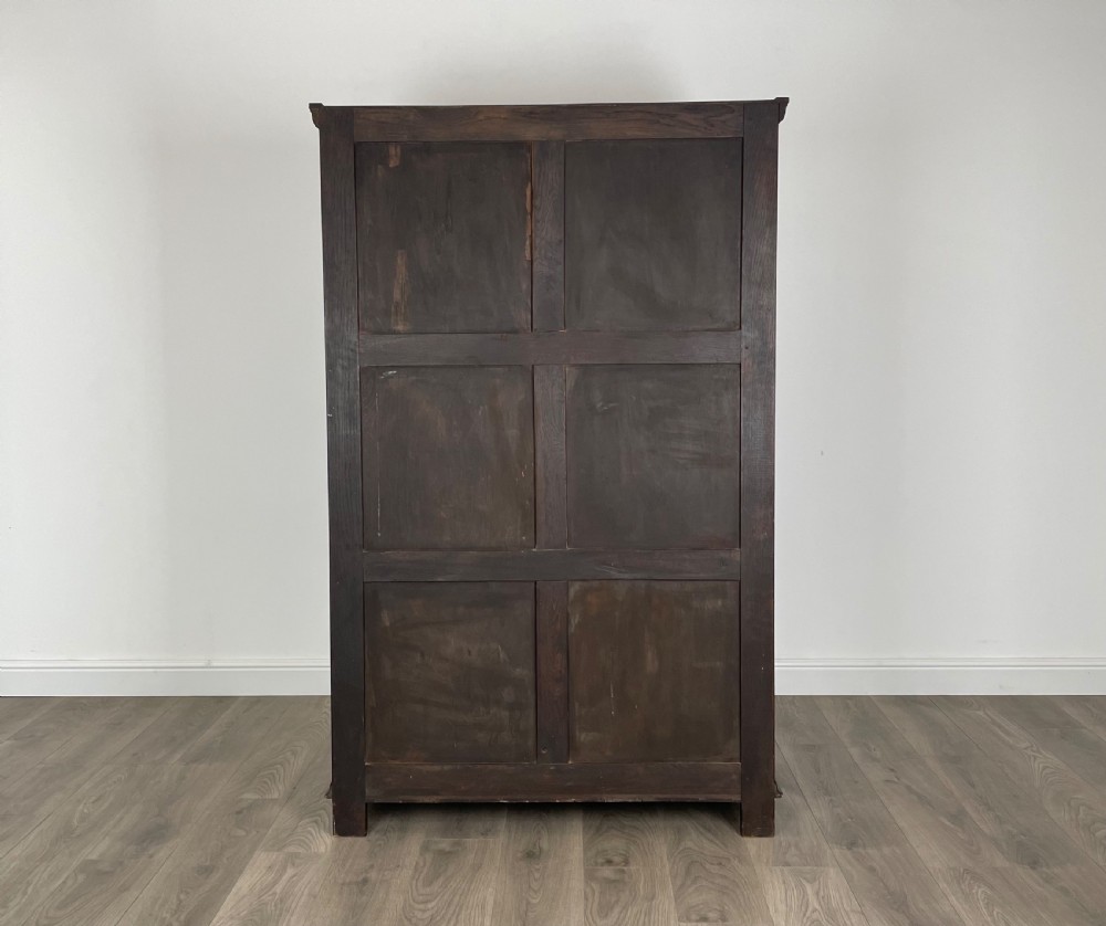 Antique Edwardian Solid Oak Wardrobe View VIII