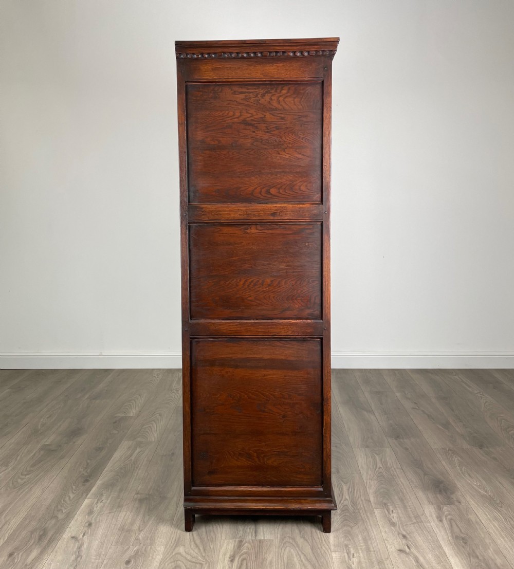 Antique Edwardian Solid Oak Wardrobe View X