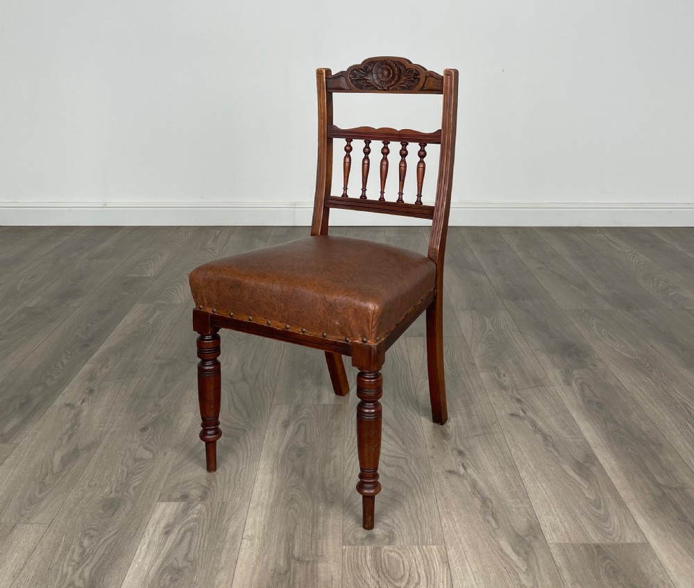 Antique Edwardian Set Of 6 Dining Chairs In Walnut View II