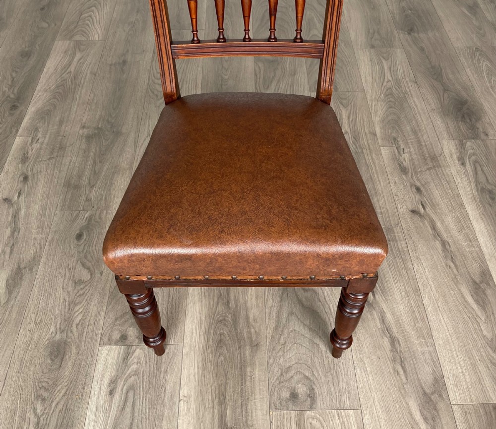 Antique Edwardian Set Of 6 Dining Chairs In Walnut View VII