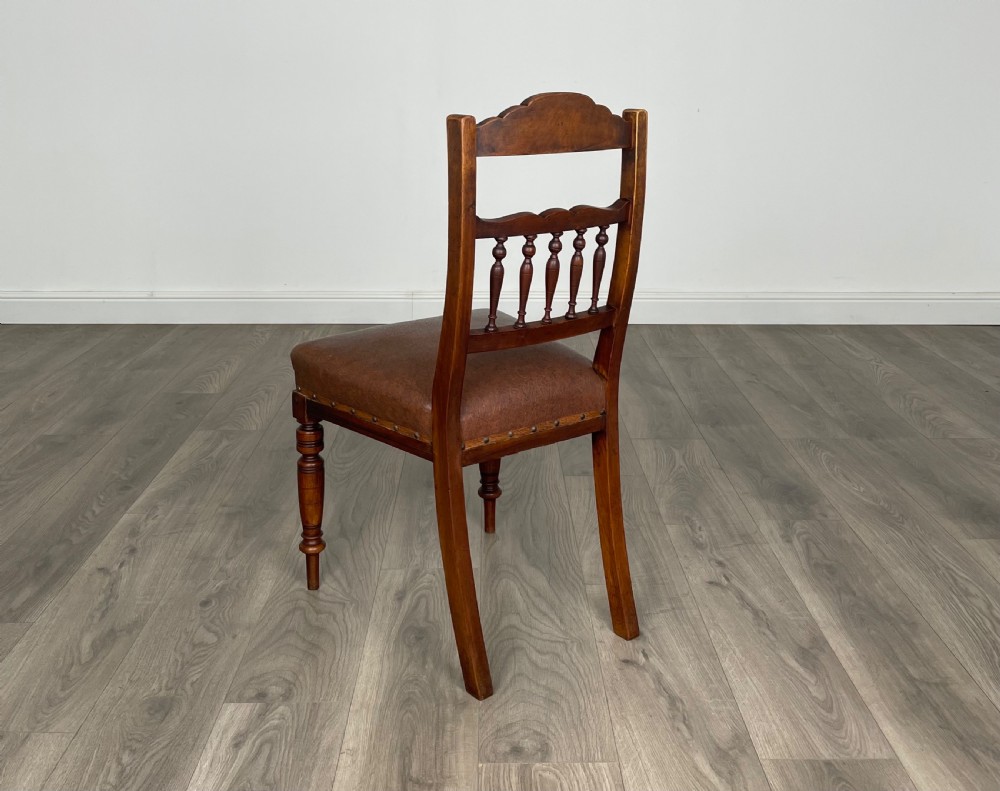 Antique Edwardian Set Of 6 Dining Chairs In Walnut View IX