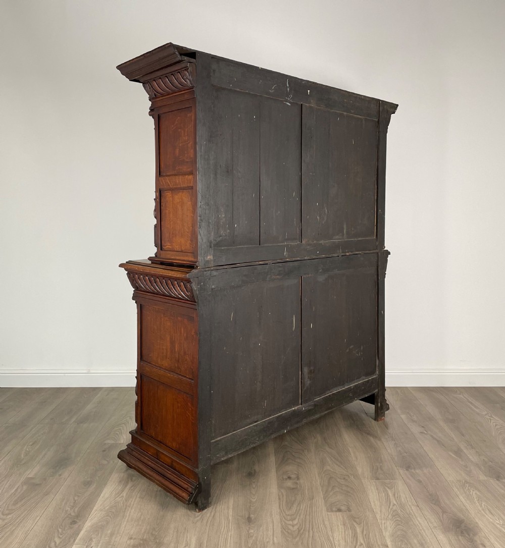 Antique Late 19th Century Heavily Carved Cupboard In Oak View V