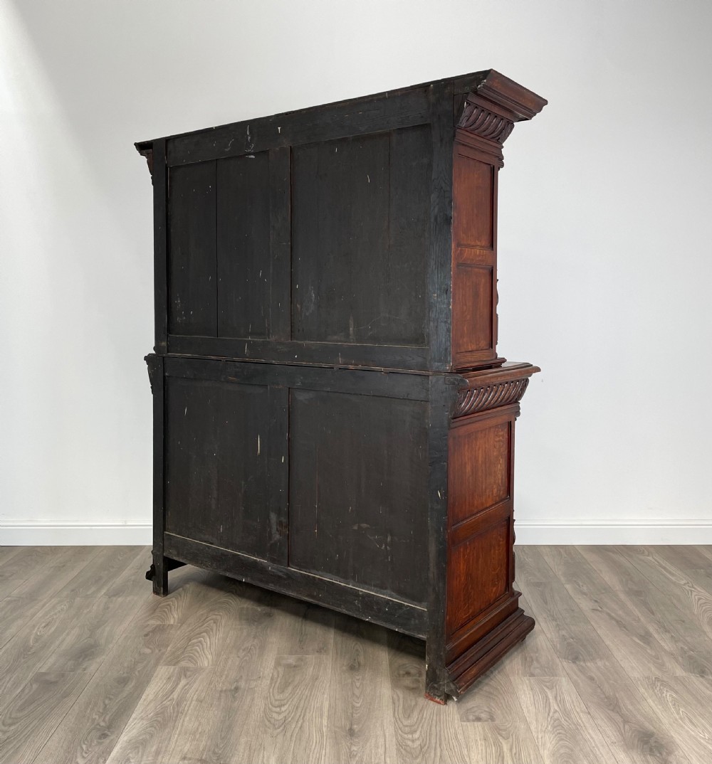 Antique Late 19th Century Heavily Carved Cupboard In Oak View VII