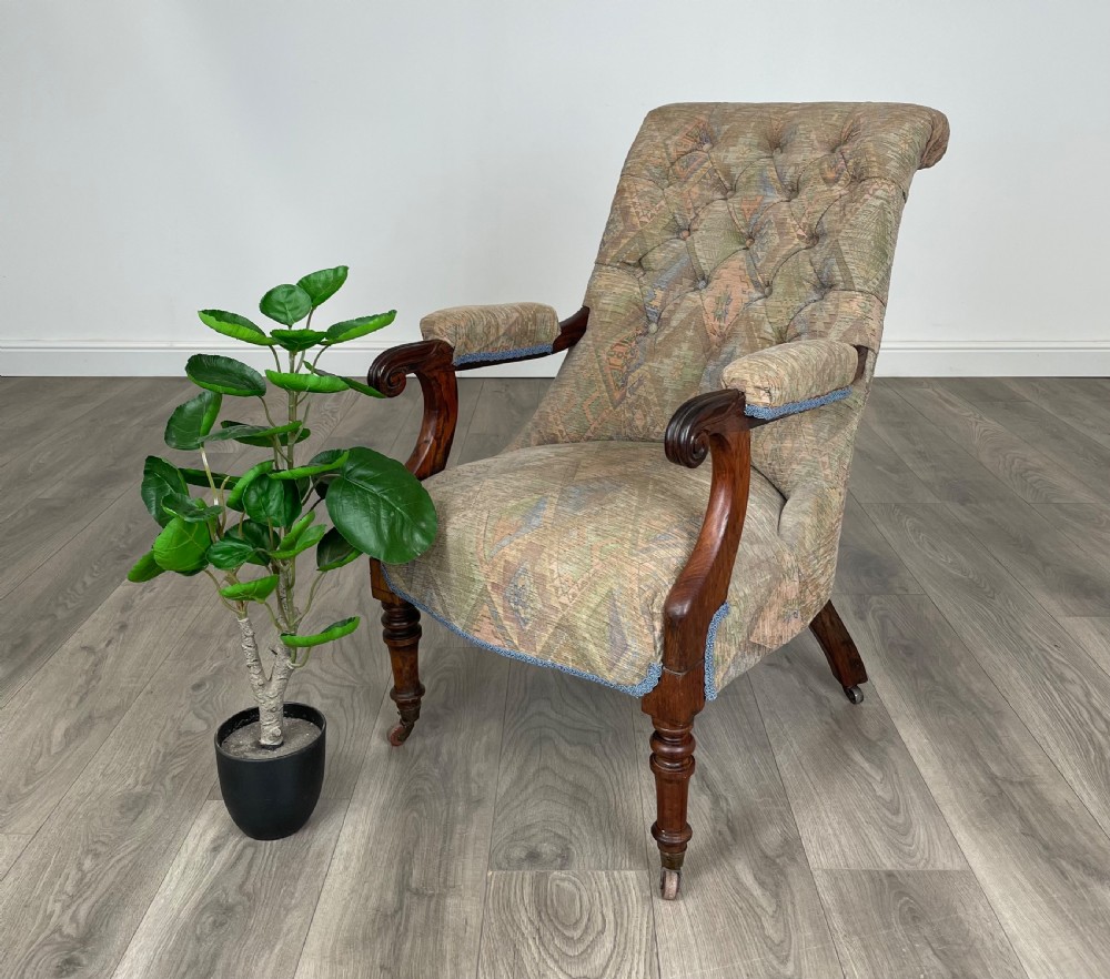 Antique 19th Century Armchair In Rosewood