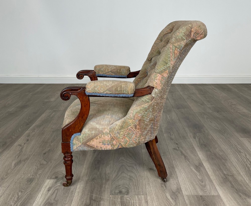 Antique 19th Century Armchair In Rosewood View II