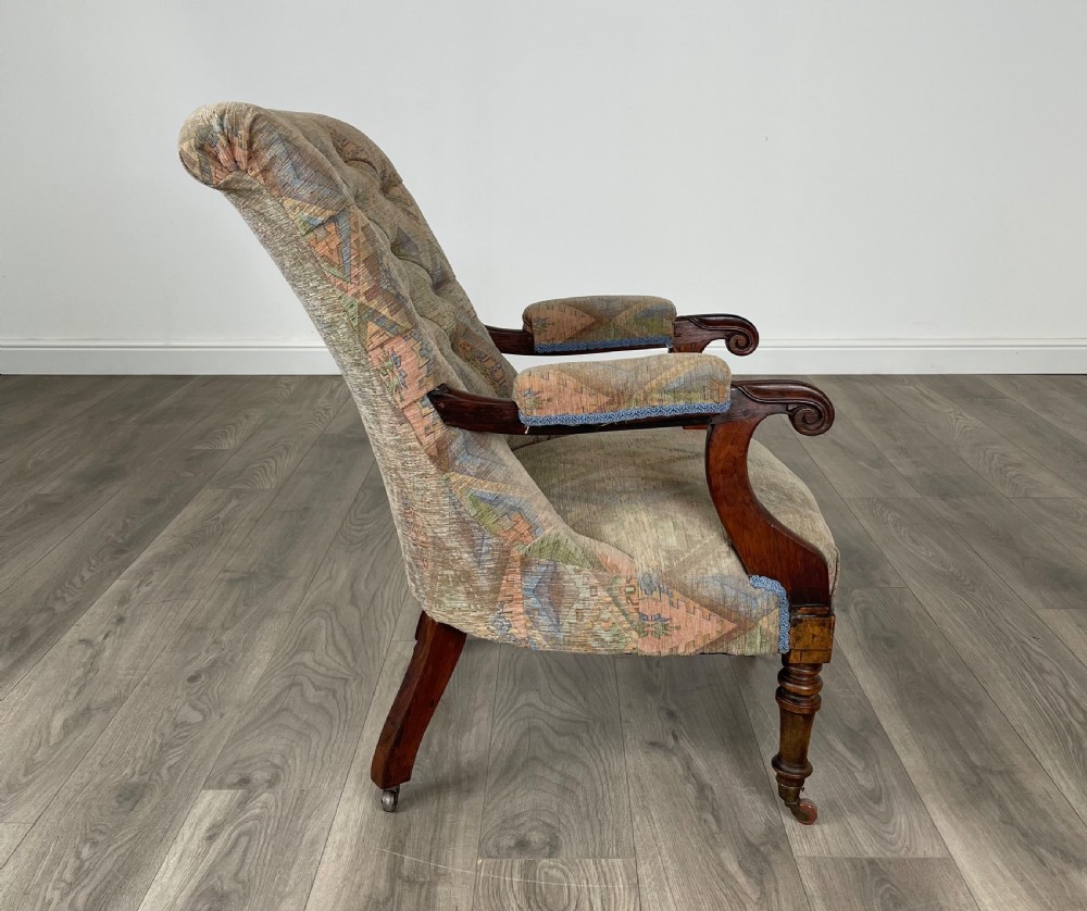 Antique 19th Century Armchair In Rosewood View VI