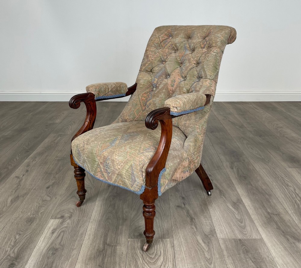 Antique 19th Century Armchair In Rosewood View IX