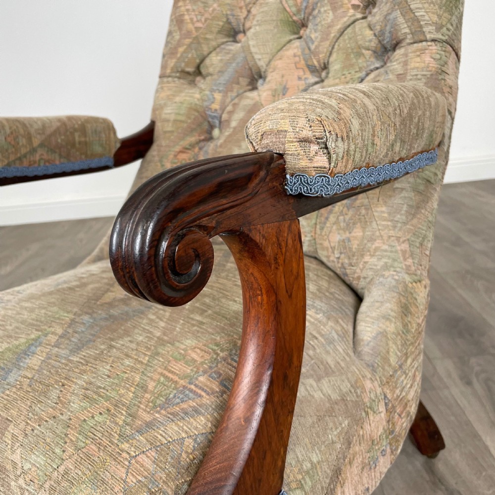 Antique 19th Century Armchair In Rosewood View XI