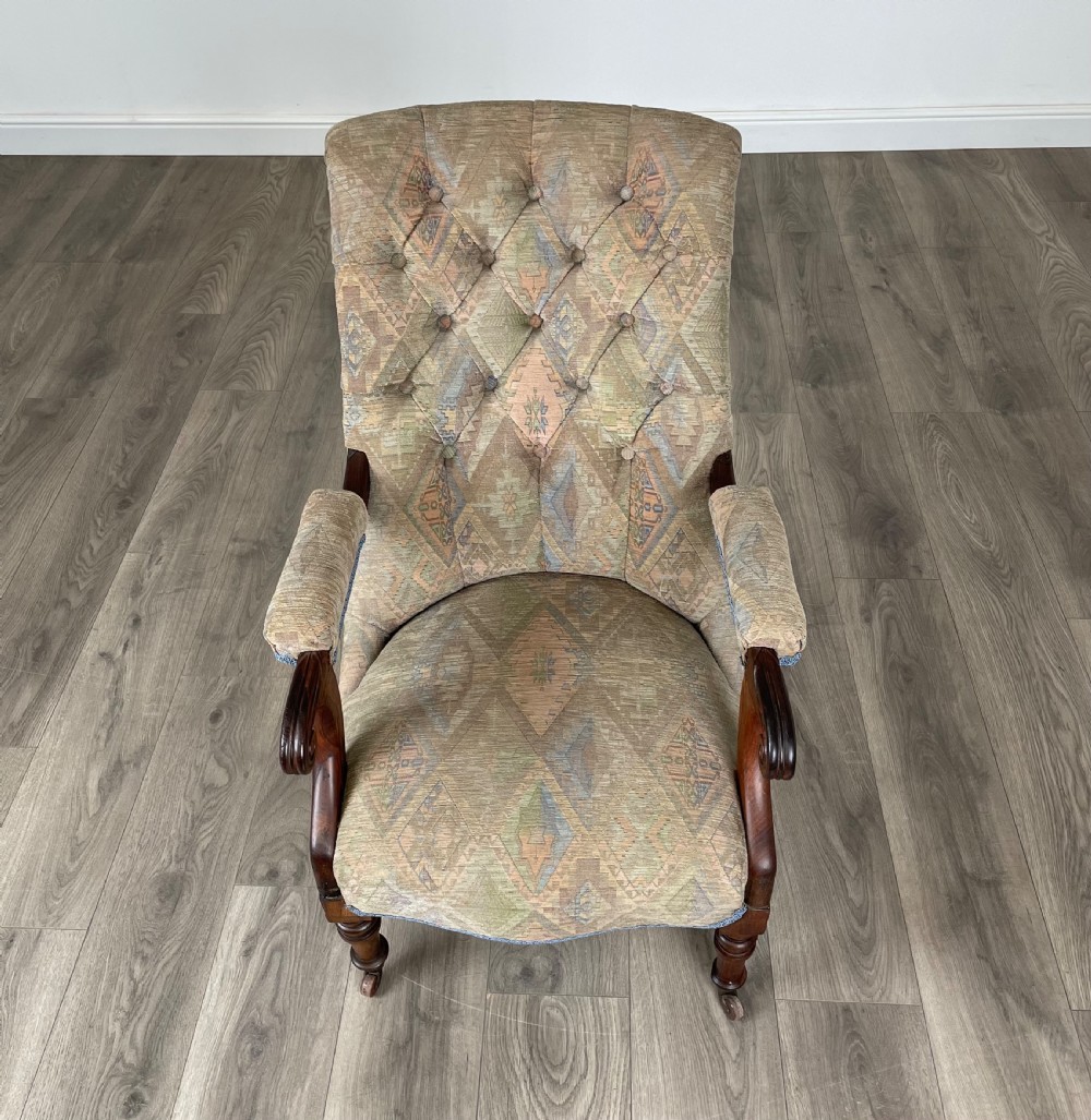 Antique 19th Century Armchair In Rosewood View XII