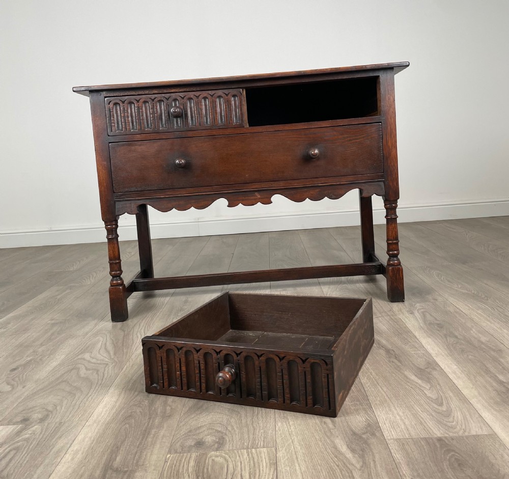 Antique 20th Century Sideboard In Oak View X