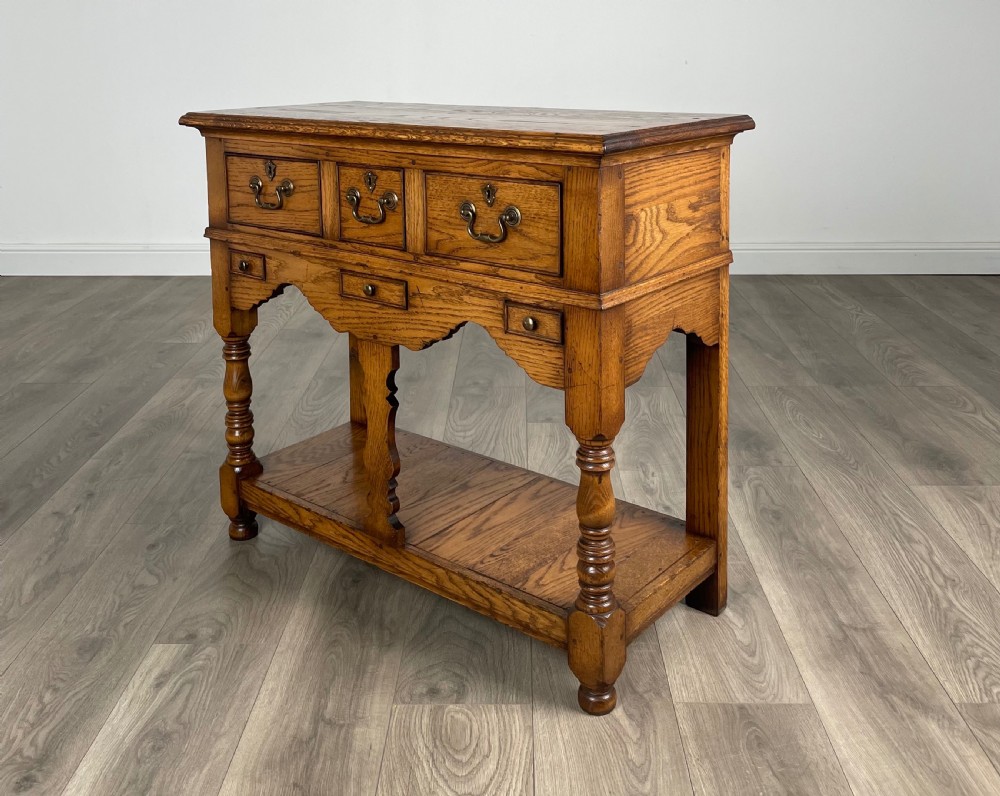 Antique 20th Century Console Table In Oak View II