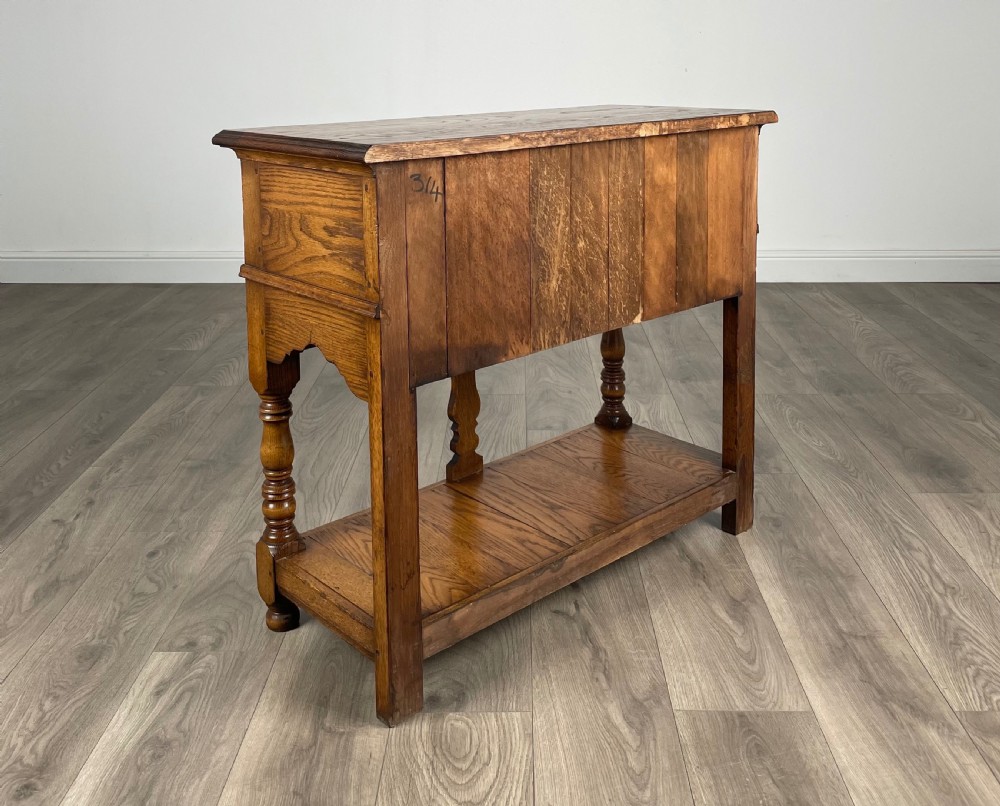 Antique 20th Century Console Table In Oak View III