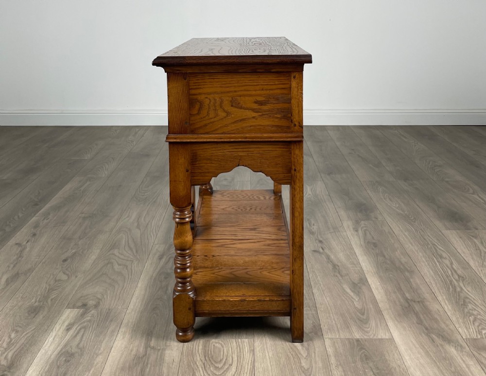 Antique 20th Century Console Table In Oak View IV