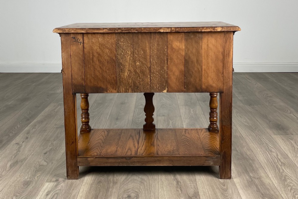 Antique 20th Century Console Table In Oak View V