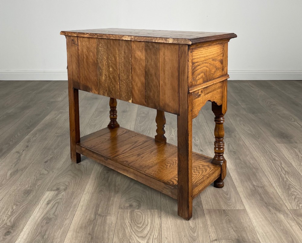 Antique 20th Century Console Table In Oak View VI
