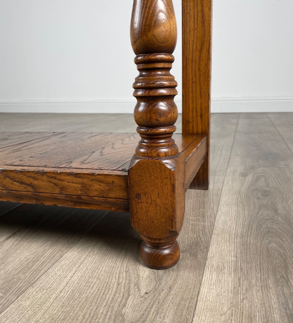 Antique 20th Century Console Table In Oak View X