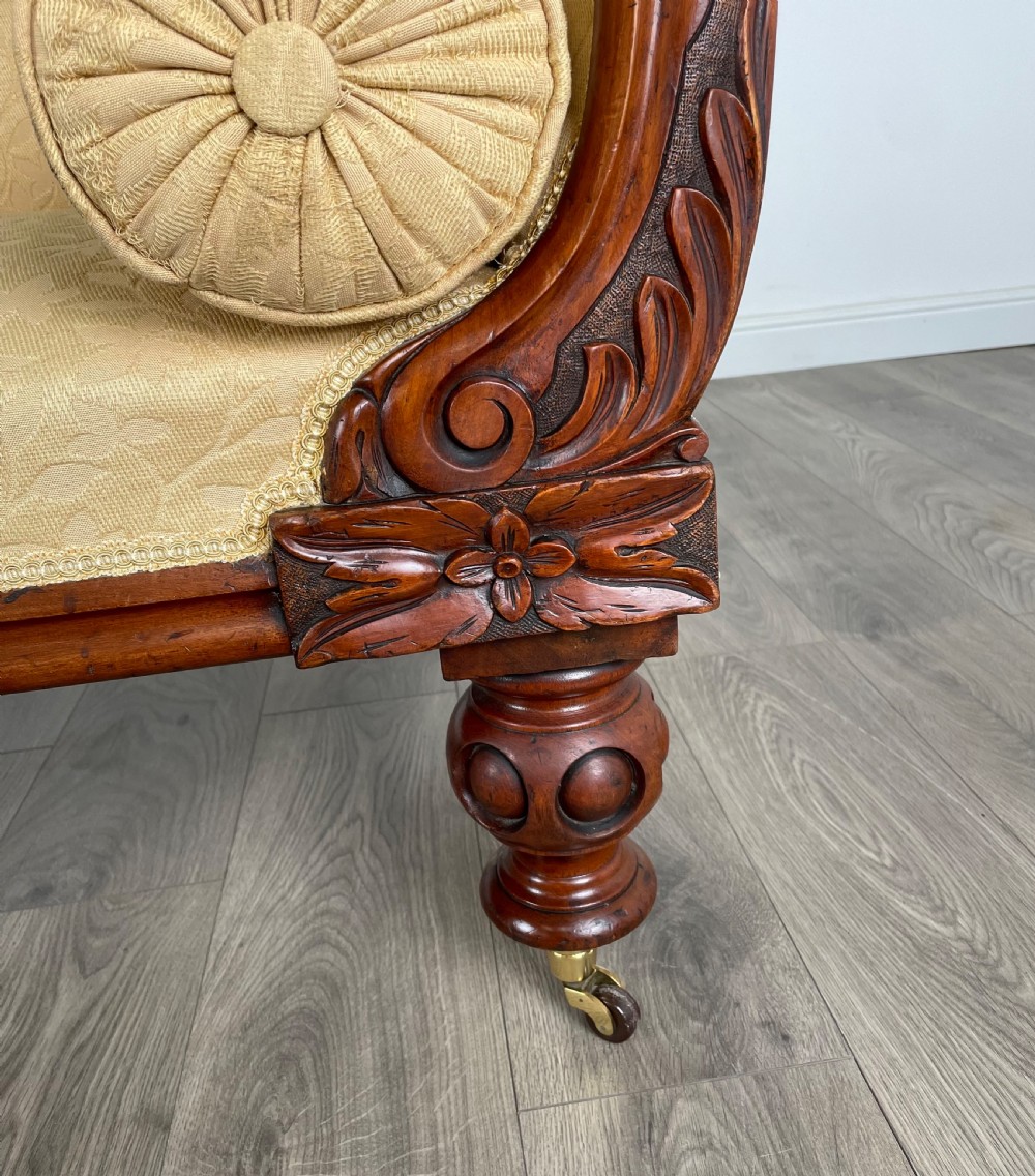 Antique 19th Century Chaise Lounge In Mahogany View XII
