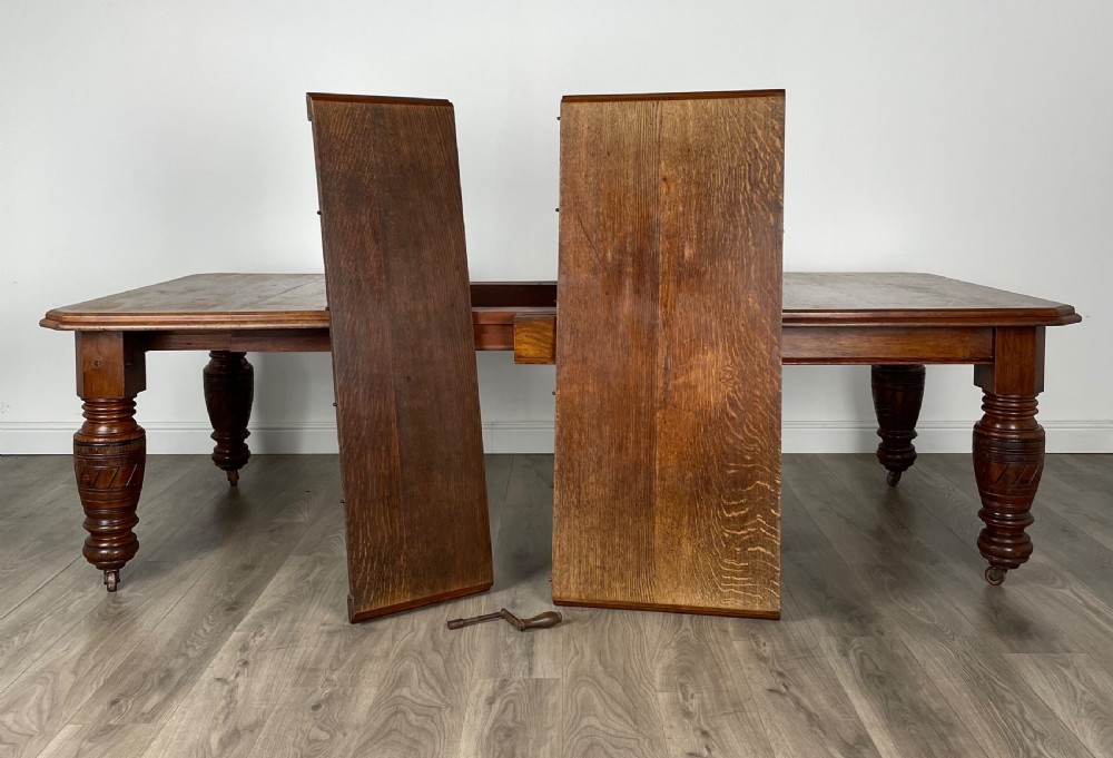 Large Antique 19th Century Dining Table In Oak View II