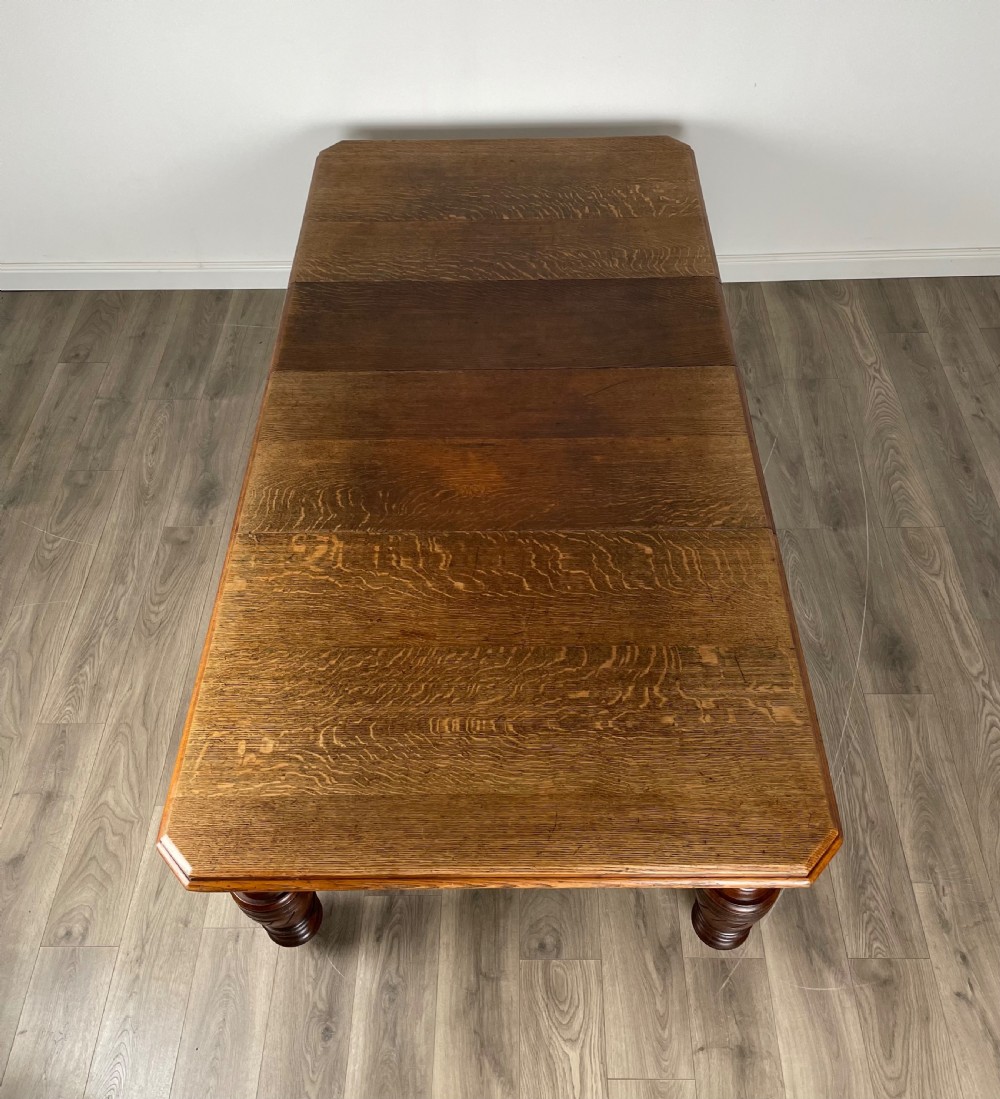 Large Antique 19th Century Dining Table In Oak View VII