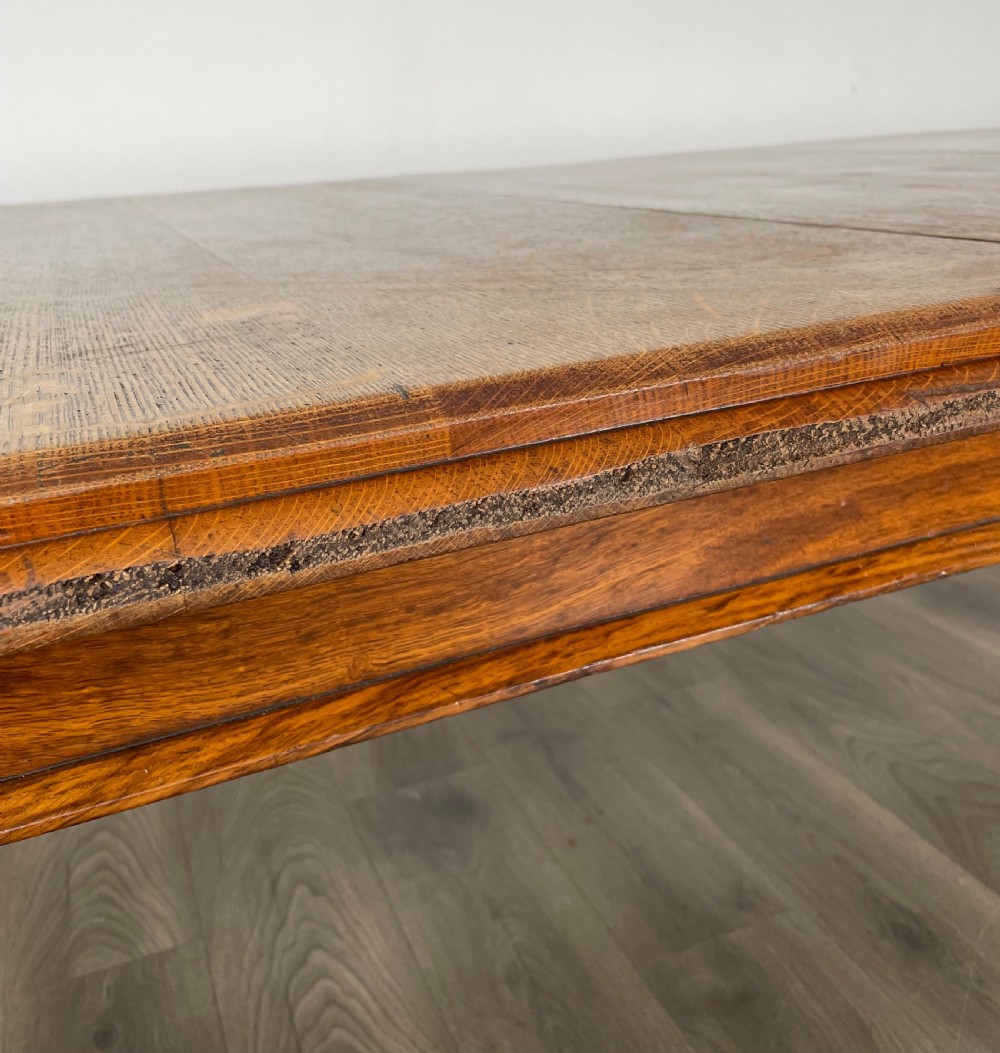 Large Antique 19th Century Dining Table In Oak View XII