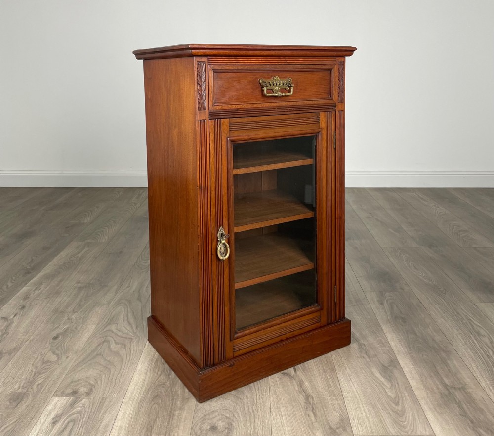 Antique 20th Century Glazed Cabinet In Walnut View VIII