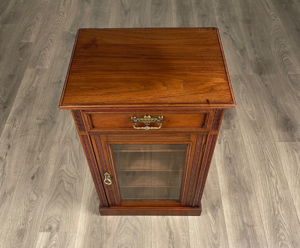 Antique 20th Century Glazed Cabinet In Walnut View IX