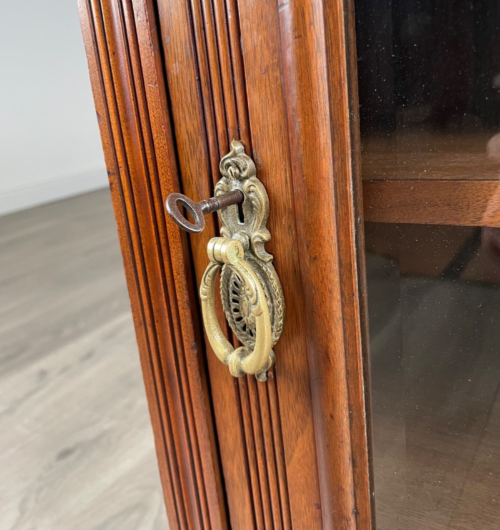 Antique 20th Century Glazed Cabinet In Walnut View XI