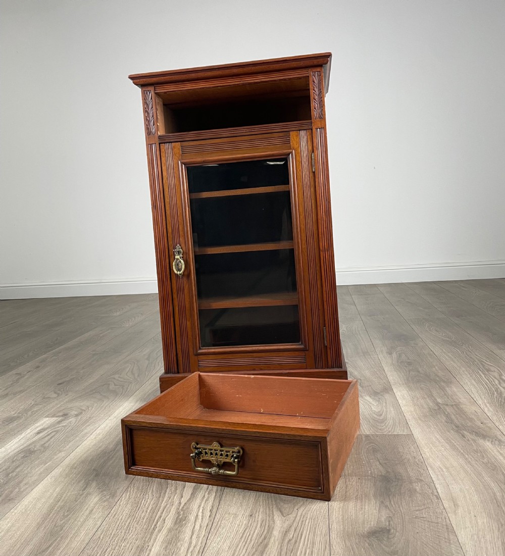 Antique 20th Century Glazed Cabinet In Walnut View XII
