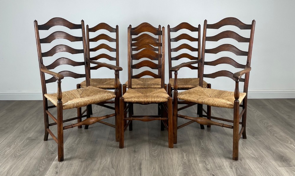 Antique 20th Century Set Of 6 Dining Chairs In Oak