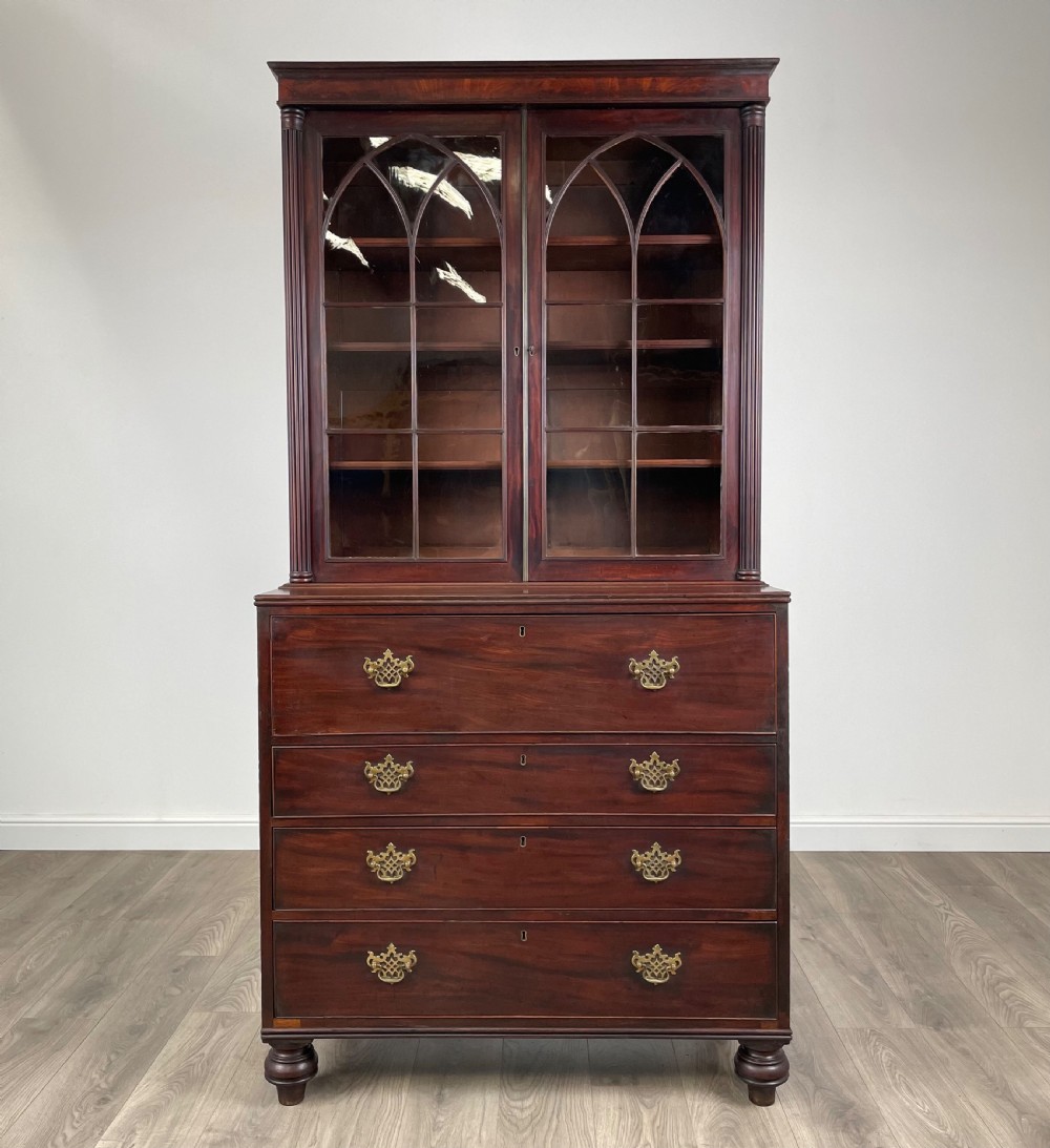 Antique 18th Century Secretaire Bookcase In Mahogany View IV