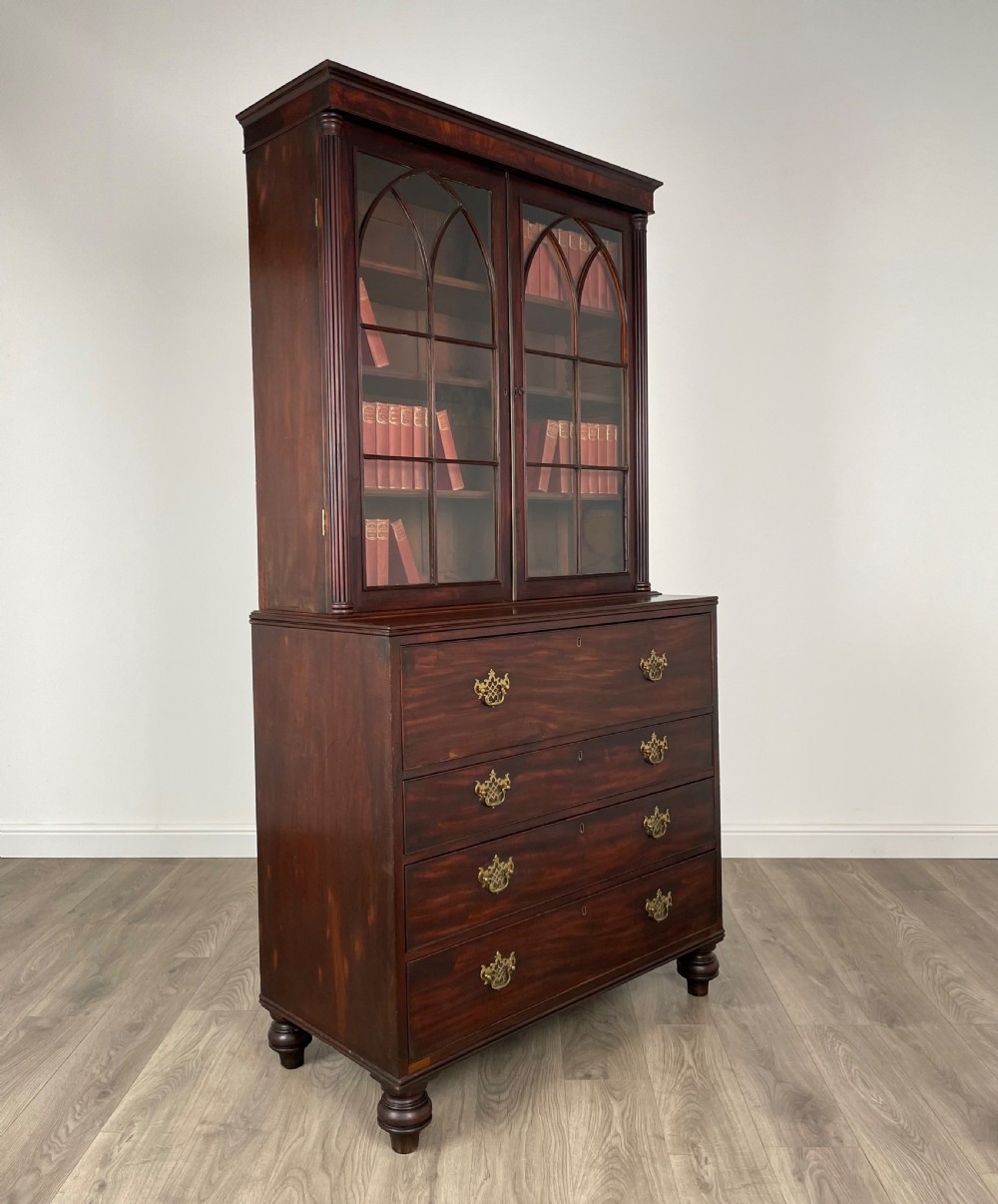 Antique 18th Century Secretaire Bookcase In Mahogany View XI