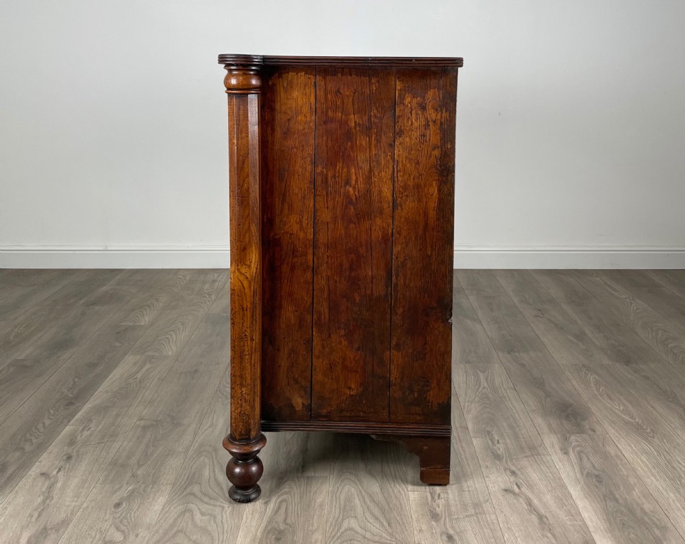 Antique 18th Century Quarter Cut Oak Chest Of Drawers ( REF AF-3050 ) View III